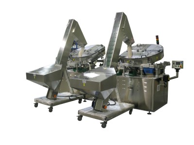 Mechanic feeding system for coffee capsules and infusions on high speed with 16 rows