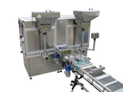 Mechanical feeding systems of caps with multi-way